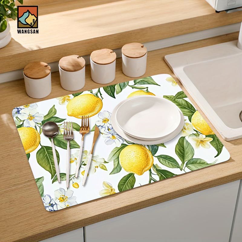 VIKAMA Fresh Lemon Flower Prin - đánh giá và giá Bar Mat Rubber