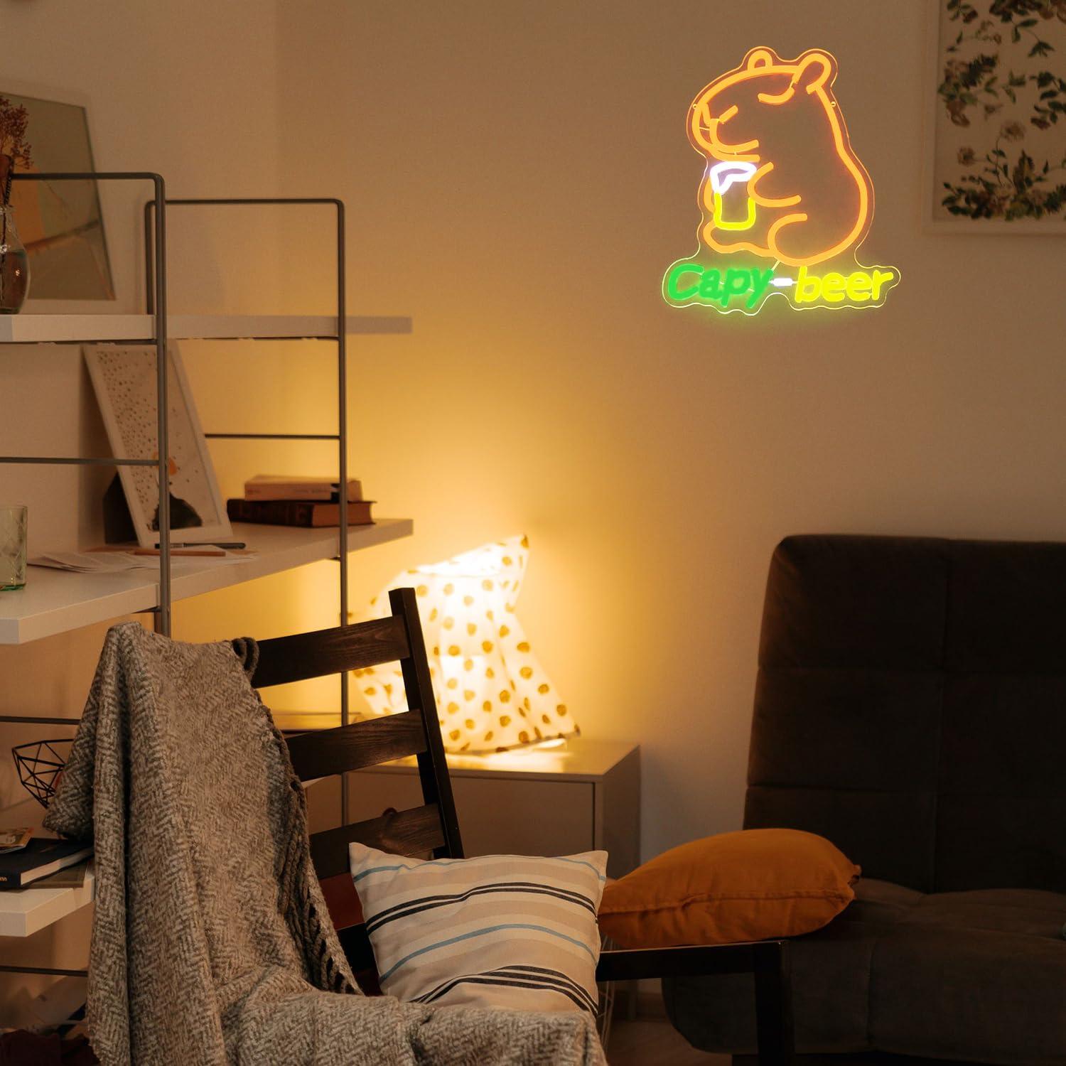 Capybara Beer Neon Sign USB Po - đánh giá và giá Home Bar Lounge