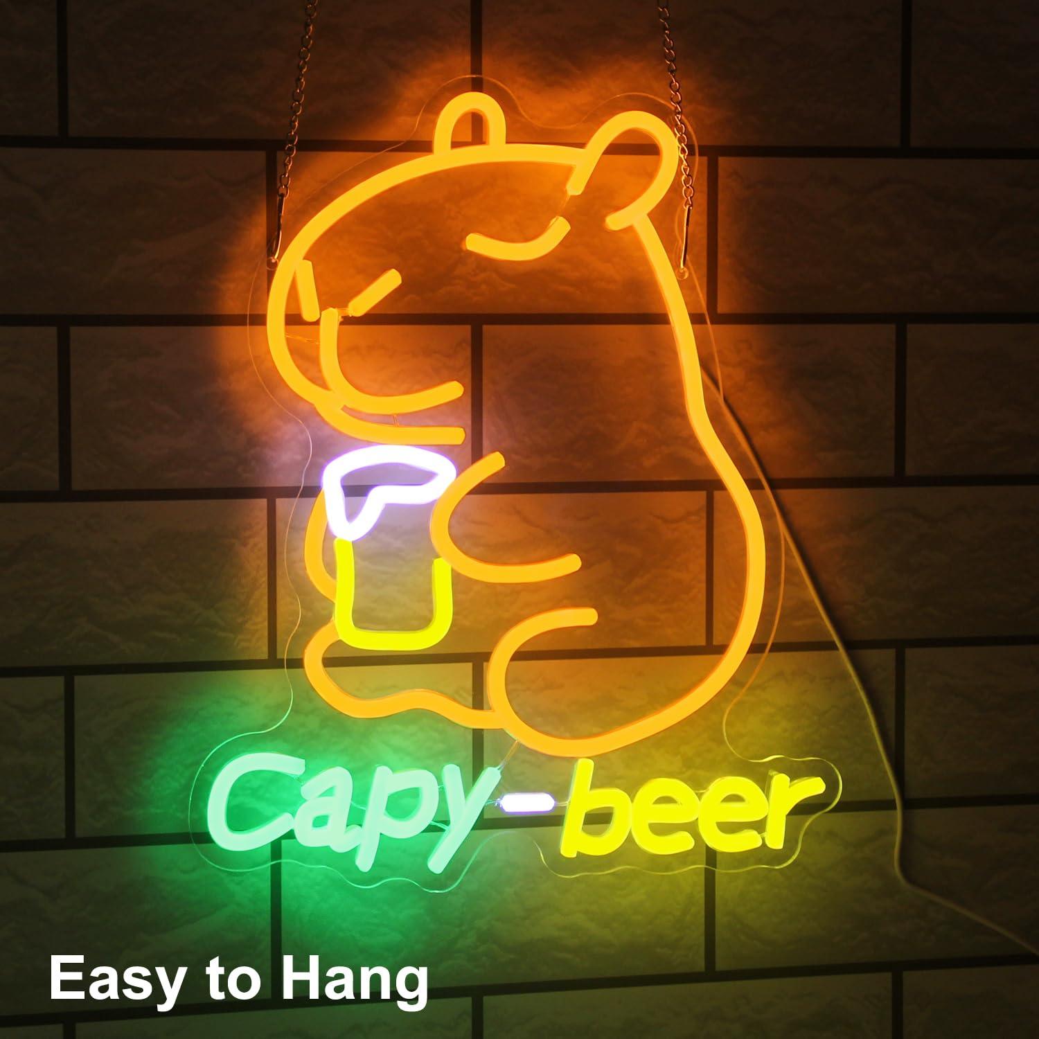 Capybara Beer Neon Sign USB Po - đánh giá và giá Home Bar Lounge