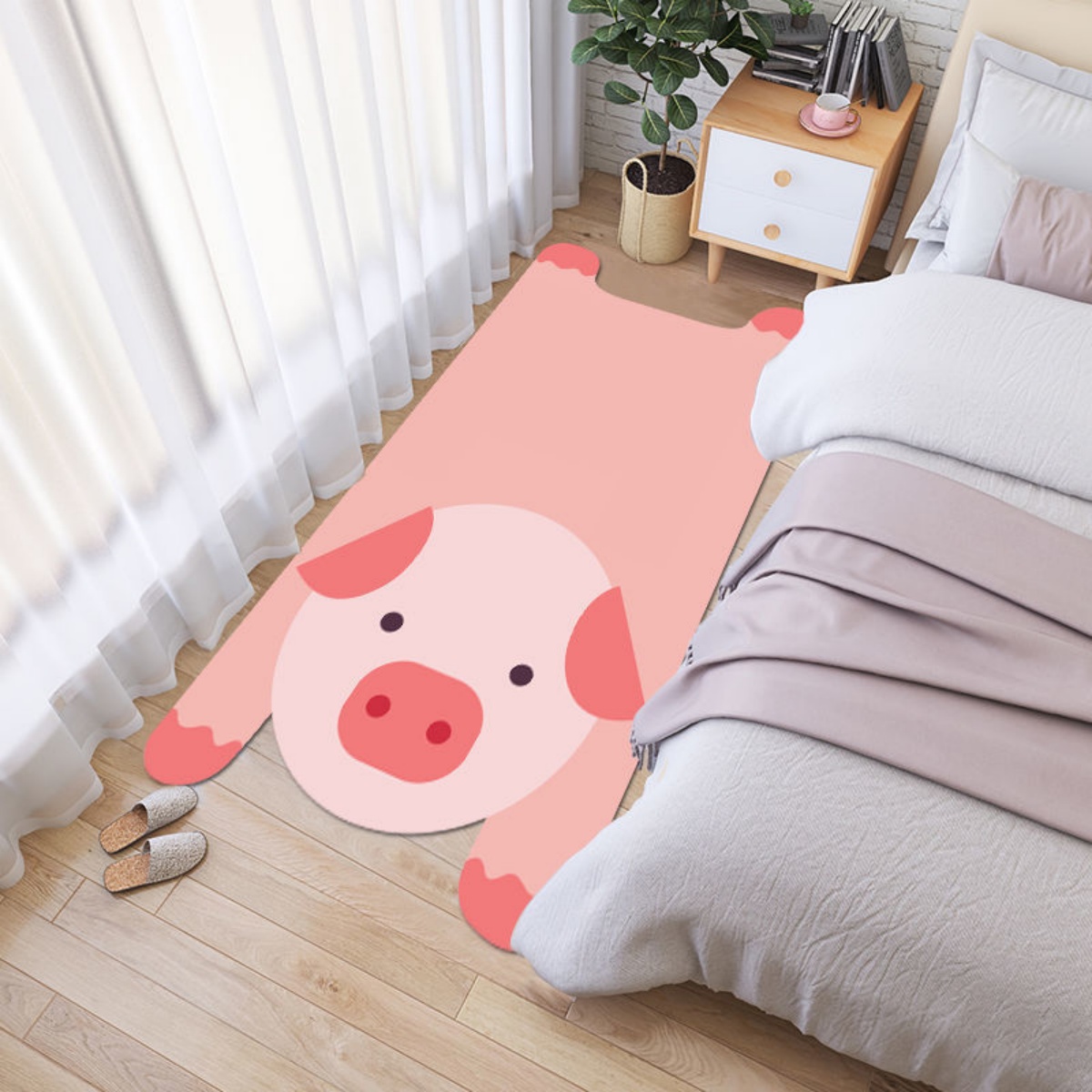 Cartoon Pig Decor Area Rug Uni - đánh giá và giá Home Bar Lounge
